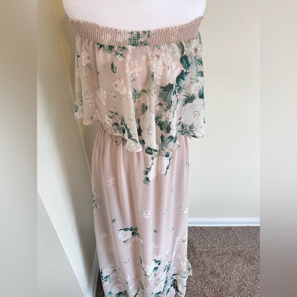 NWT Show Me Your MuMu Hacienda Maxi Ruffle Floral Light Pink Dress Size Small - Picture 4 of 10